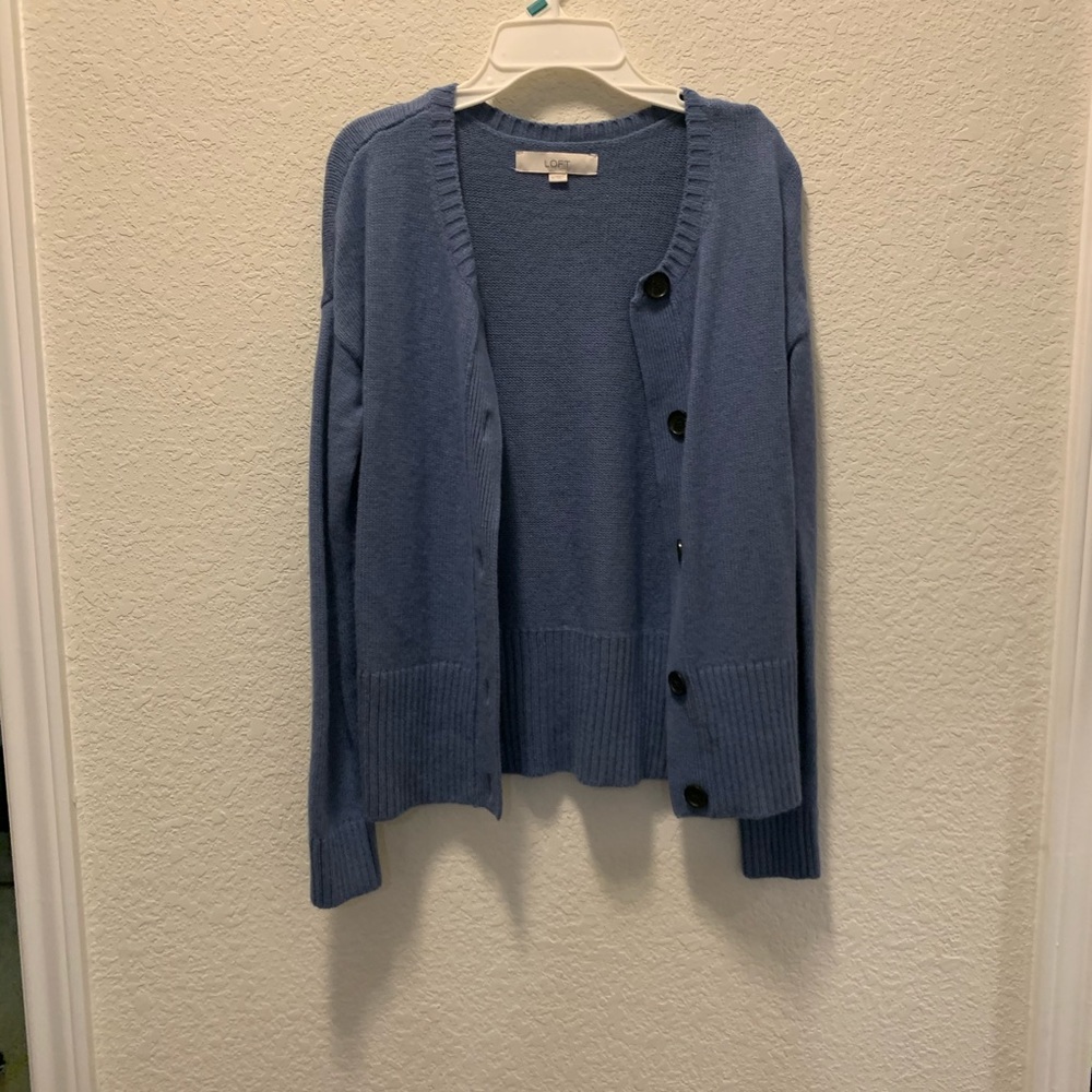 Blue sweater cardigan